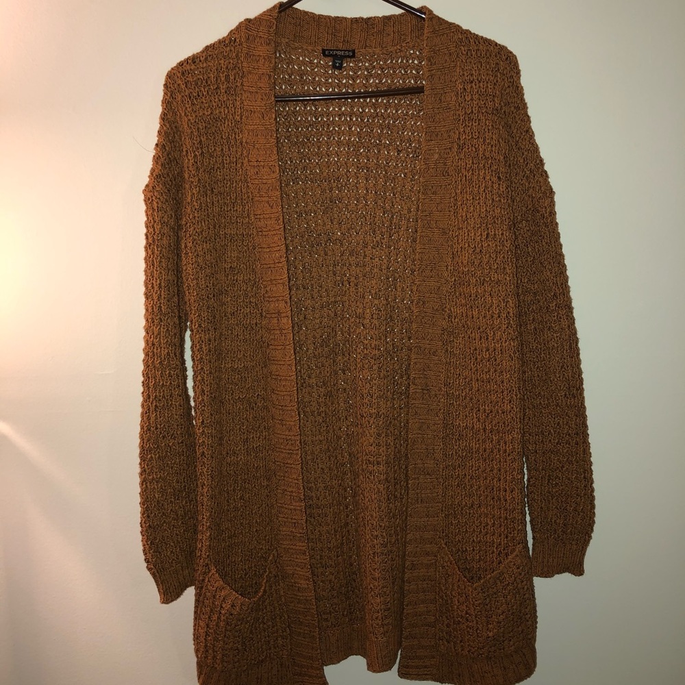 express rust colored knit sweater